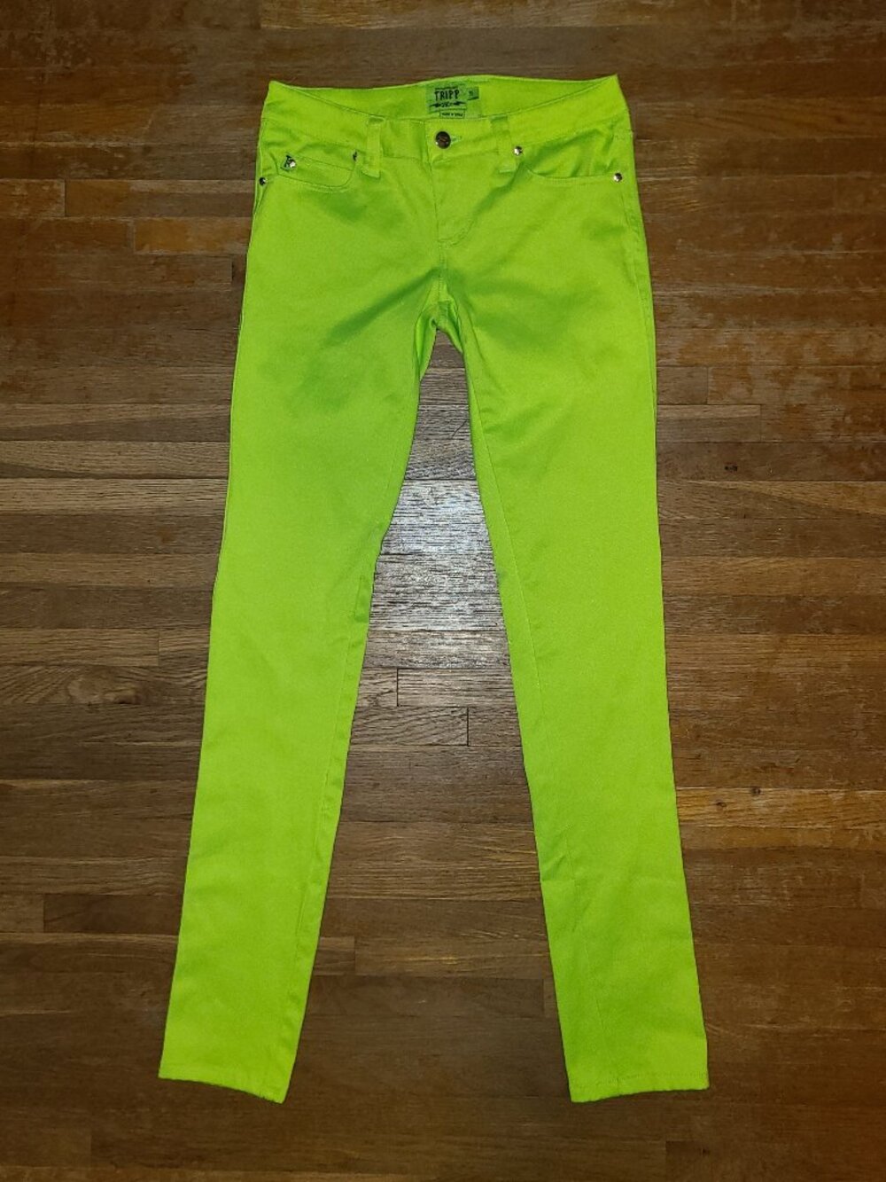 TRIPP NYC Daang Goodman Neon Highlighter Skinny Pants, Size 5